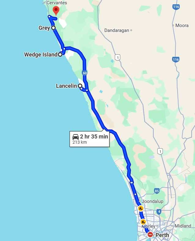 Trip 1 Lancelin to Cervantes